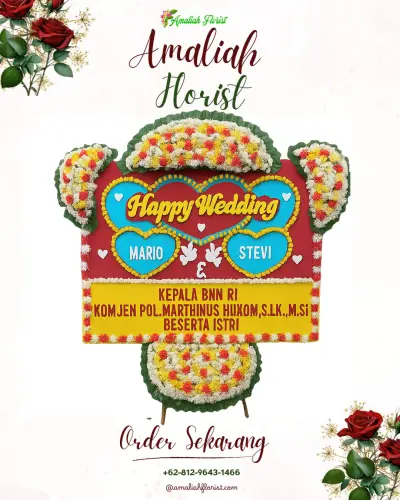 Karangan Papan Bunga Pernikahan di Cililitan